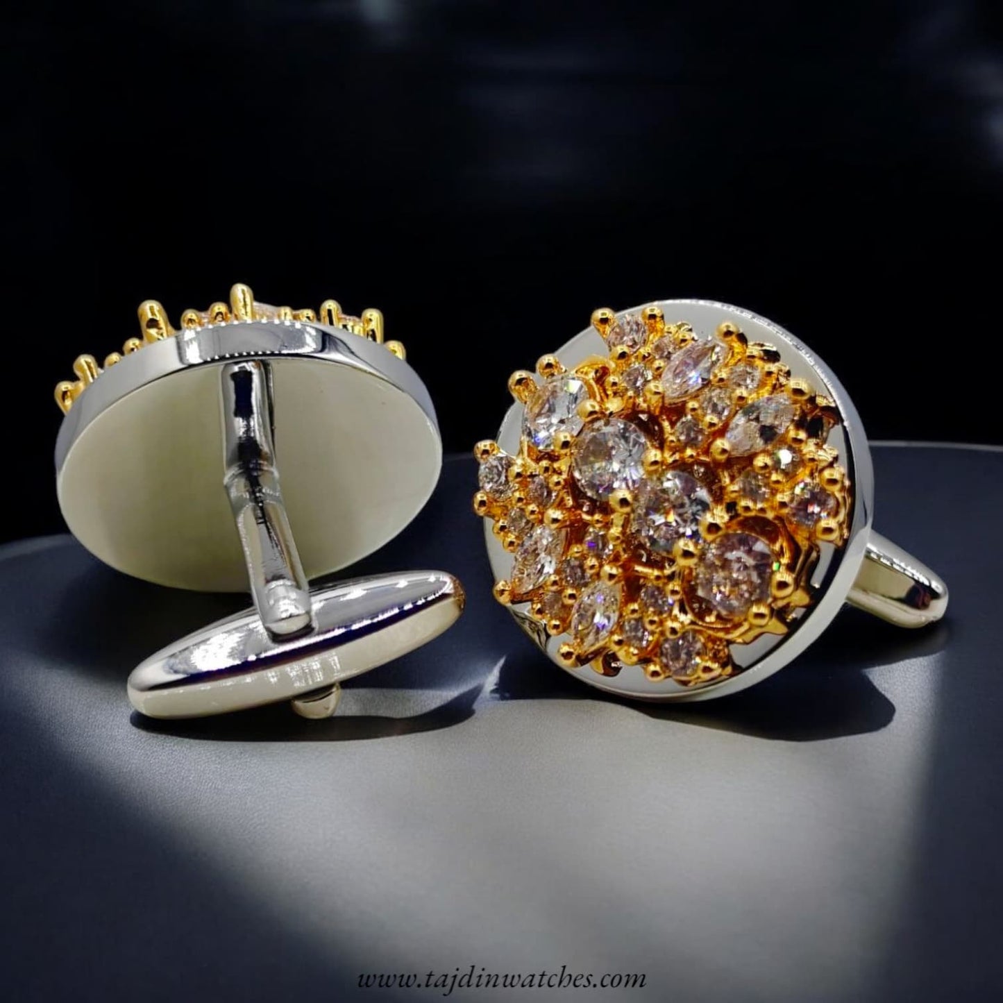 Taj 119 Round Zirconia Cufflinks