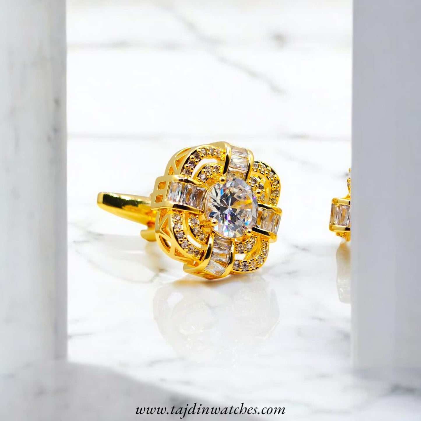 Taj 104 White Zirconia Cufflinks