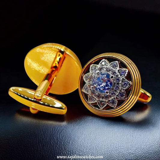 Taj 120 Round Zirconia Cufflinks