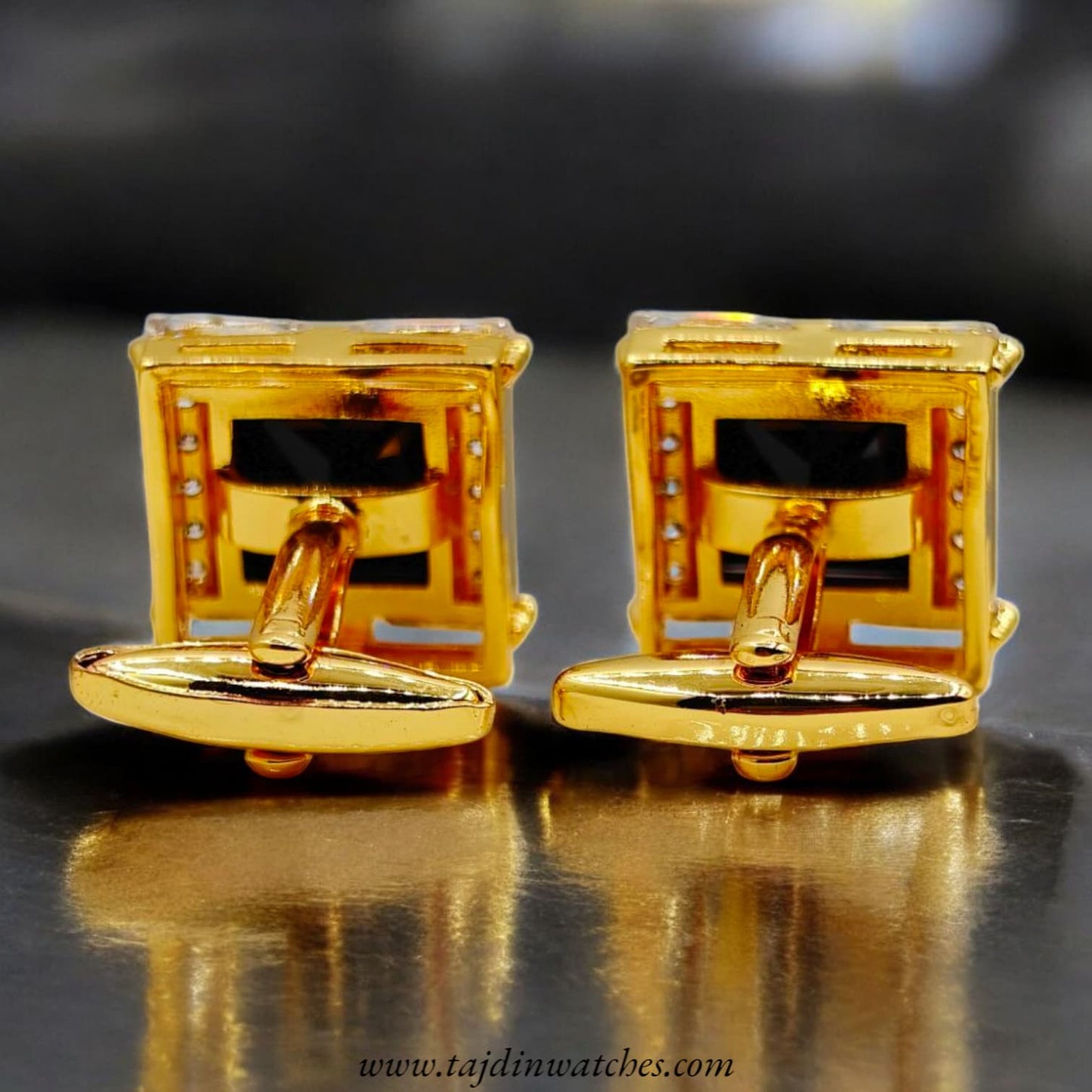 Taj 115 Golden Black Zirconia Cufflinks