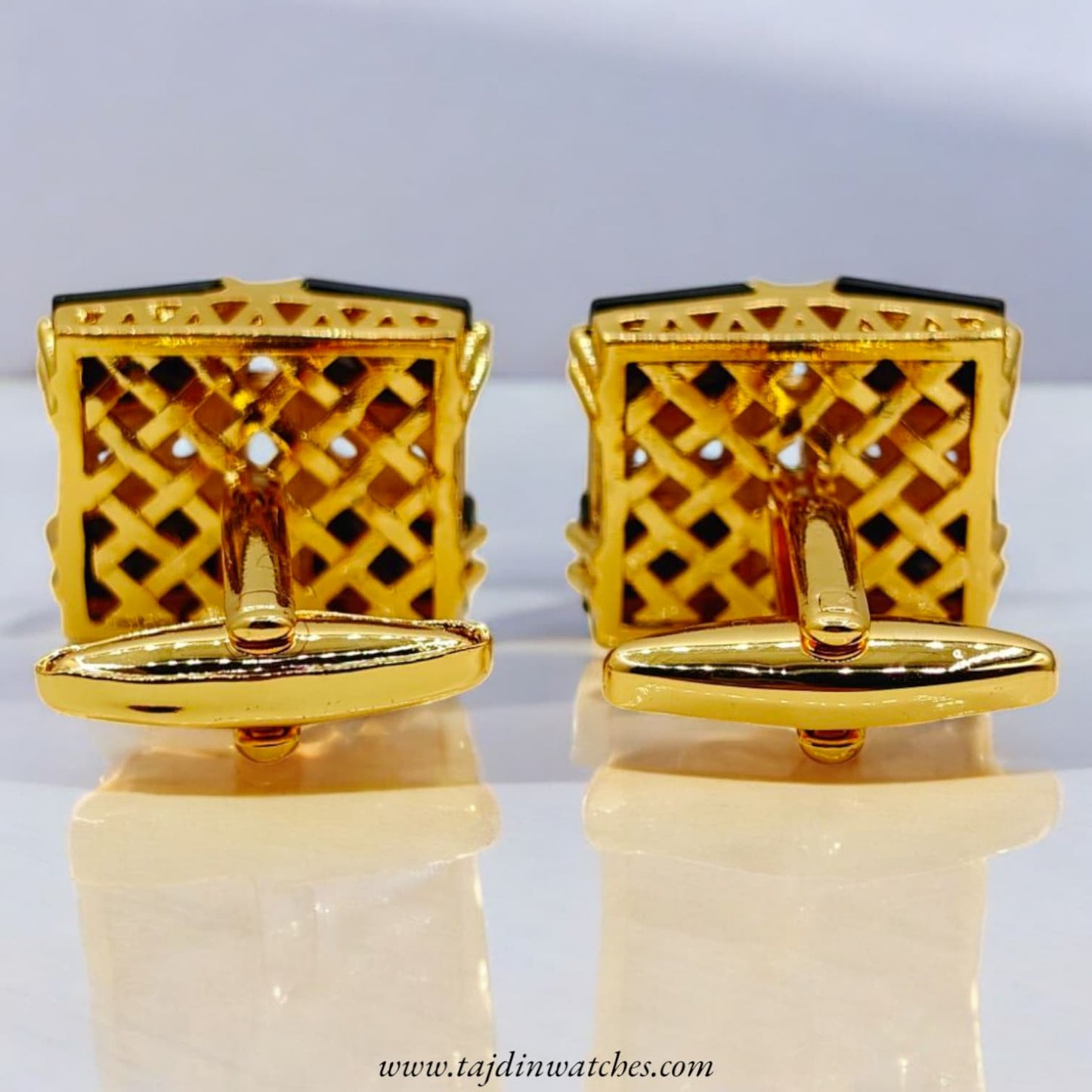 Taj 114 Golden Black Zirconia Cufflinks