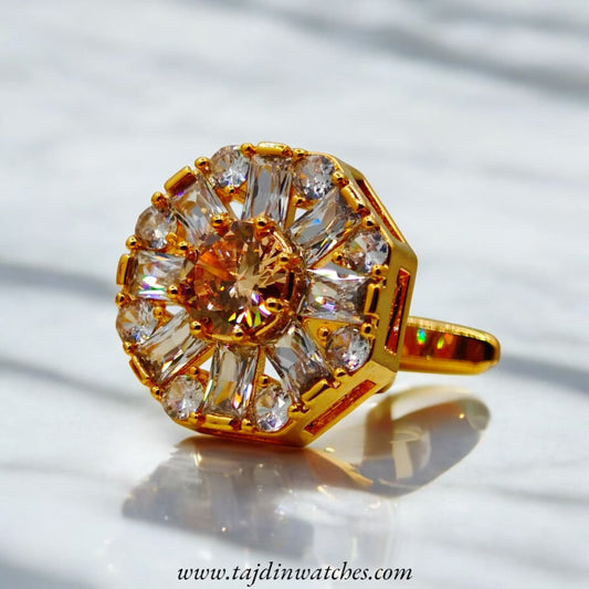 Taj 109 Golden Red Zirconia Cufflinks