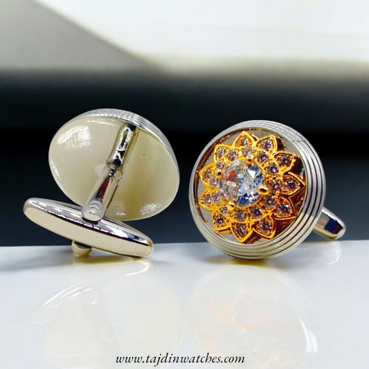 Taj 123 Round Zirconia Cufflinks