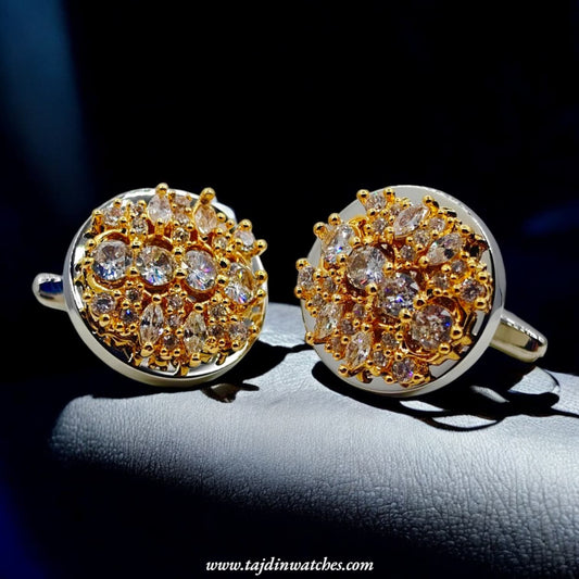 Taj 119 Round Zirconia Cufflinks