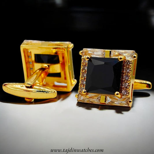 Taj 115 Golden Black Zirconia Cufflinks