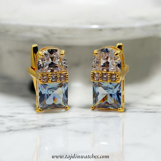 Taj 102 Golden Blue Zirconia Cufflinks