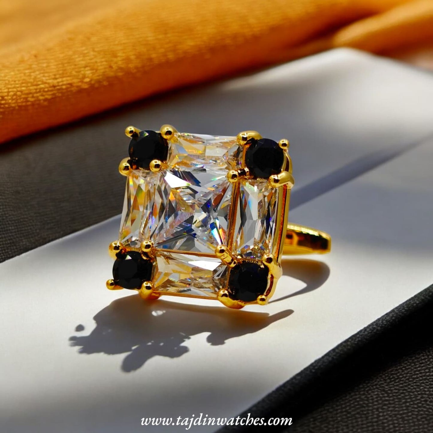 Taj 113 Golden Black Zirconia Cufflinks