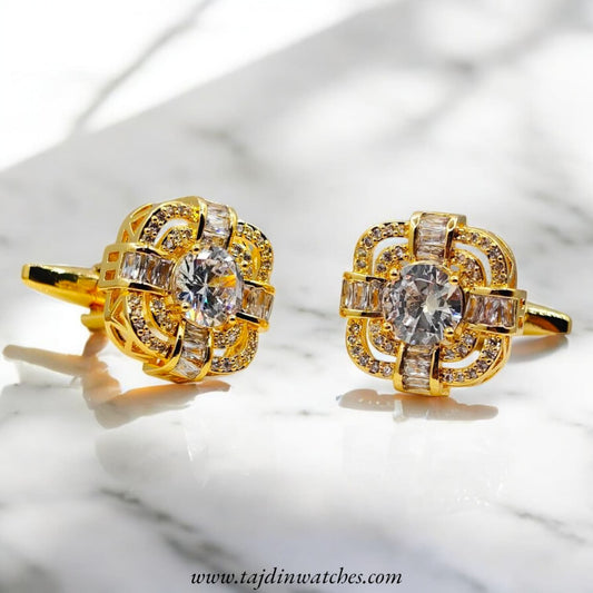 Taj 104 White Zirconia Cufflinks