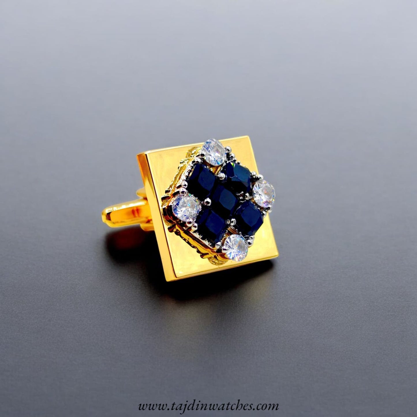 Taj 126 Golden Black Zirconia Cufflinks