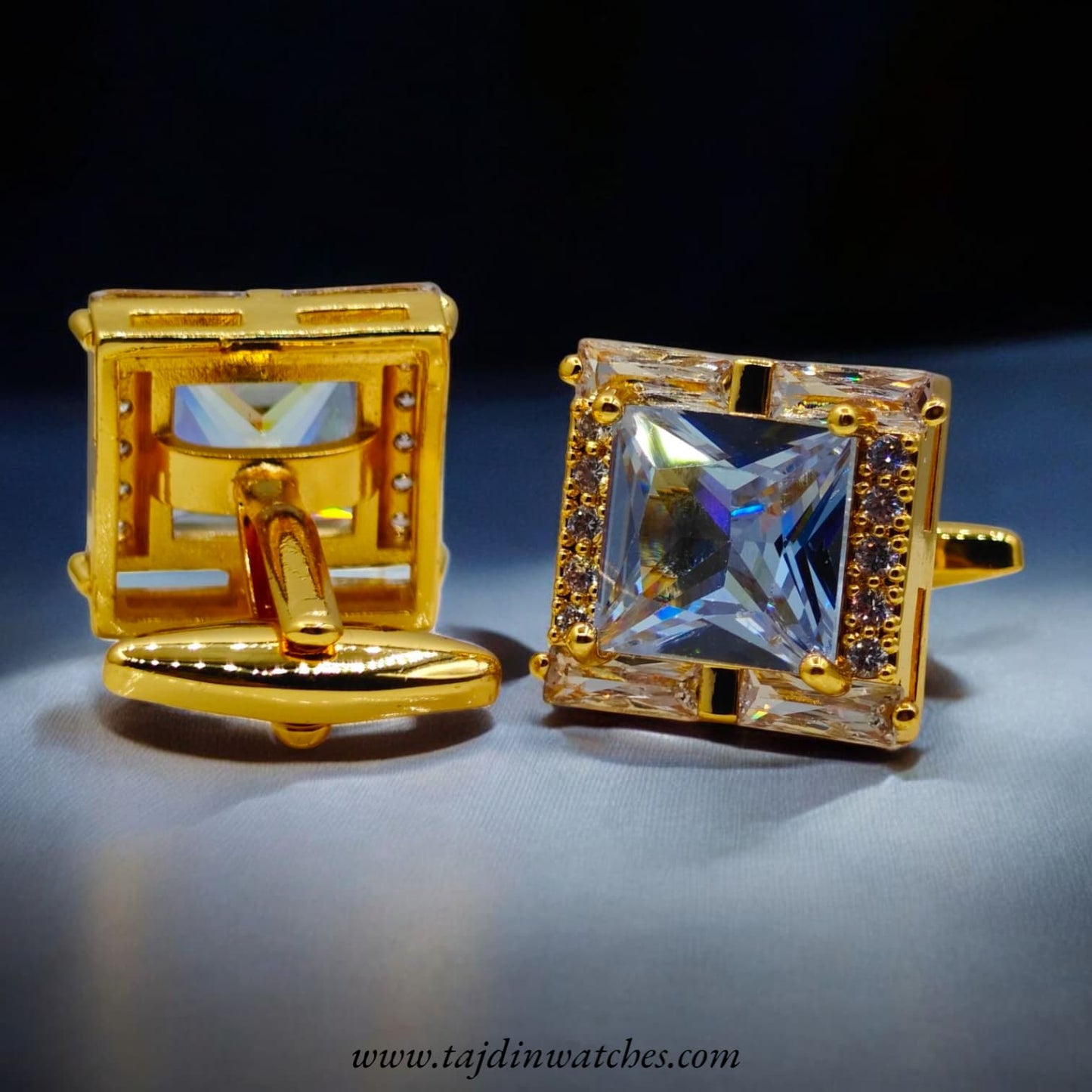 Taj 103 Golden Zirconia Cufflinks